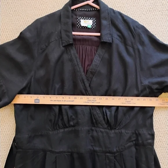 Anthropologie Black Janae Maxi Dress Lined Linen Blend Pockets Brunch Tea 3X - Picture 8 of 16